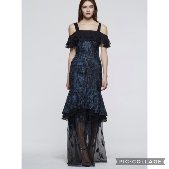 David Meister off the shoulder evening Gown